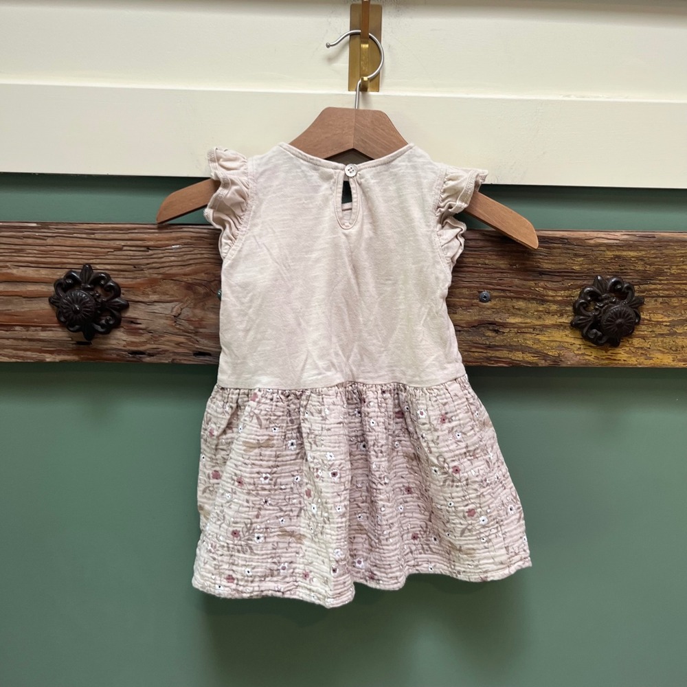 Rylee + Cru Girls 18-24M Flutter Sleeve Floral Dragonfly Gauze Dress Cream - Picture 5 of 5